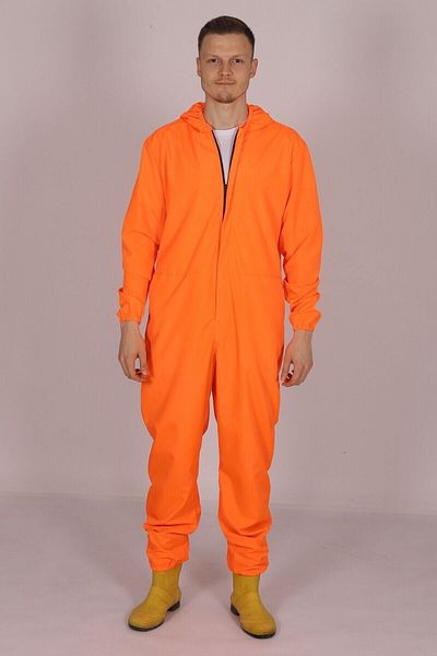 Pratik Medikal Orange Unisex Worker Coverall for Fisherman Farmer Gardener Hairdresser - Liquid Pusher, Anti-Sweat Fabric