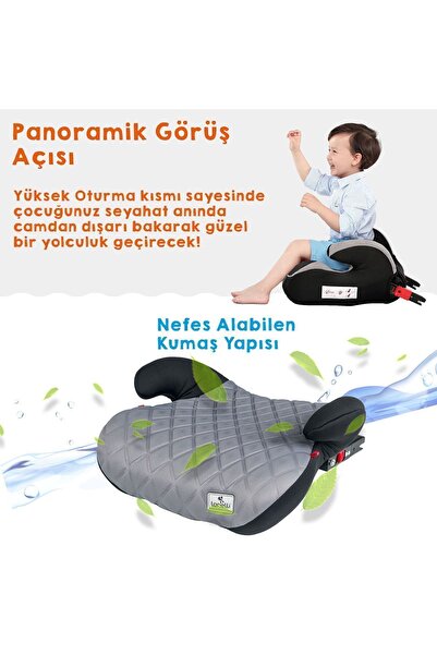LORELLİ Coolbaby Sirius Isofix 15-36 Kg Isofixli Oto Koltuğu Yükseltici - Black