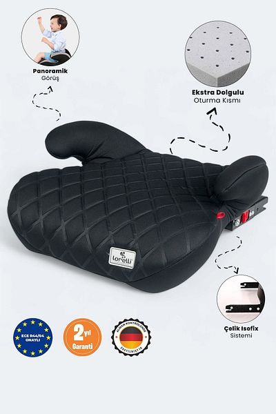 LORELLİ Coolbaby Sirius Isofix Booster - 15-36 Kg, Black Car Seat