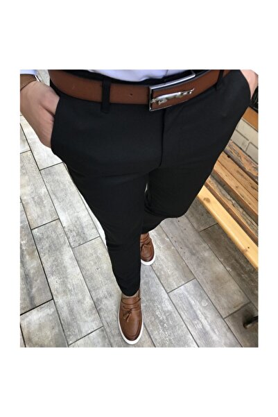 nacar çarşı Men's Slim Fit Classic Fabric Trousers