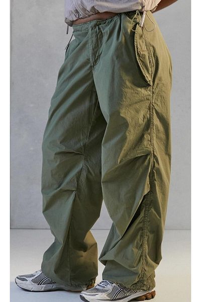 september island Khaki Y2k Baggy Tech - Balloon Cut Parachute Trousers VARIOUSech12