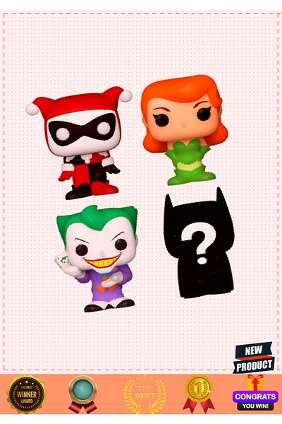 OMZ Funko Bitty Pop DC Harley Quinn - ألعاب تعليمية للأطفال البنات والأولاد مكونة من 4 قطع