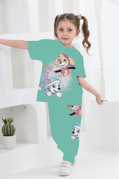 BUUFUU Set de două tricouri cu personaje de desene animate pentru fete