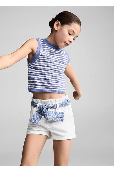 MANGO Kids Kraťasy Paperbag Belted