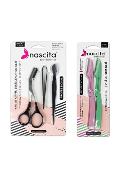 nascita Yüz Bakım Seti Makas Cımbız ve Ustura+Açılır/Kapanır Yüz Ustura Seti ...