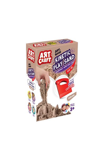 Doğan Oyuncak Dünyası Natural Kinetic Play Sand with Accessories (500 Gr.) - Art Craft Kinetic Sand Set - Art Sand Sand