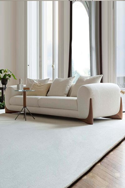 LOVİSSE HOME Palermo Beyaz Teddy Bukle Kanepe-3 Lü Koltuk - Ev , Ofis , Mağaz...