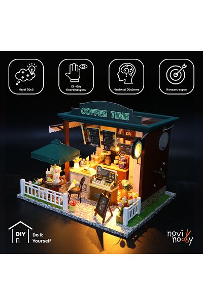 NoviHobby DIY Miniature Model House - With Led Lighting