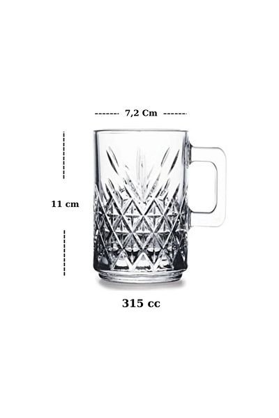 Paşabahçe Timeless Glass Mug 4 Pieces 315 cc (Large Size)