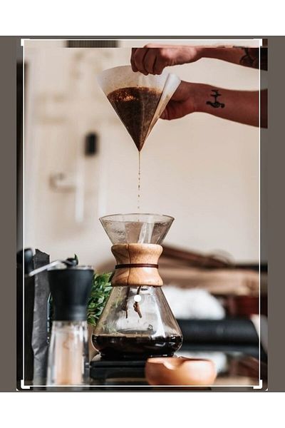 HUBBYCHEF Filter Coffee Pot Chemex Dripper Set 600ml