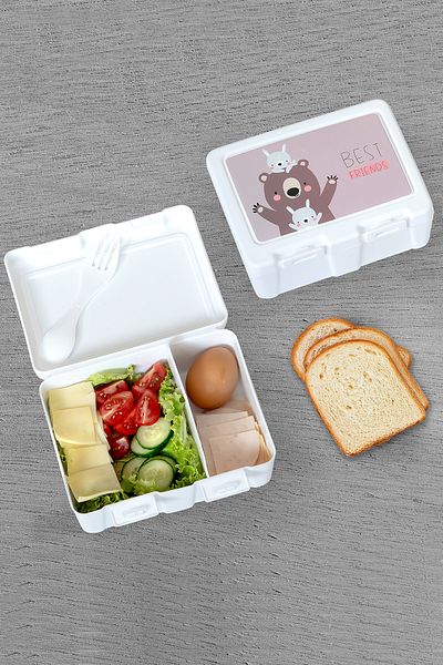 KORUCA Gondola Locked Lunch Box with Spoon and Fork Children's Breakfast Picnic Bag G-400 Feeding Set