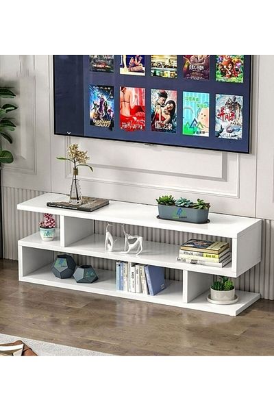 Modern TV and Coffee Table Living Room Home Furniture 80×20 White
