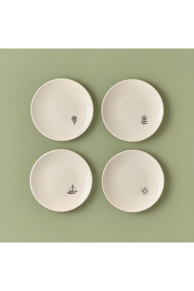 Bella Maison Simple Ceramic Cake Plate Set of 4 Black (20 cm)
