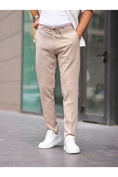 BASEL.CO Ανδρικό υφασμάτινο Jogger Slim Fit με Lycra και λάστιχο στη μέση
