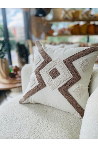 BOHEM Punch Yastık Kılıfı Kare 40*40 Cm Püsküllü