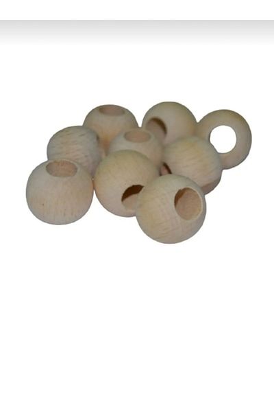 emta tasarım 22 millimeter 10 pieces of wooden untreated dogal beads