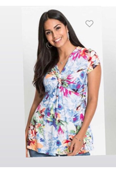 Elegant Plus Size - Lycra Basen Covered Tunic Blouse