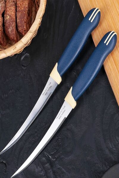 yeni11 Tramontina Lazer Tırtıklı Sivri Uçlu Bıçak Meyve Ve Sebze Soyma Bıçağı 23512/215