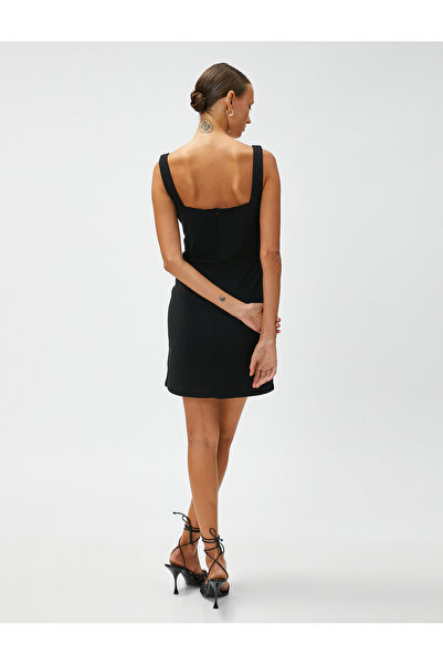 Koton Srdíčkový výstřih Mini Invitation Dres Slim Cut