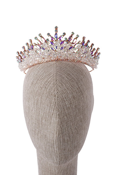 Limelia Κρυστάλλινη κορώνα Janjanlı με διακοσμητικές χάντρες για γάμο με νύφη και χέννα