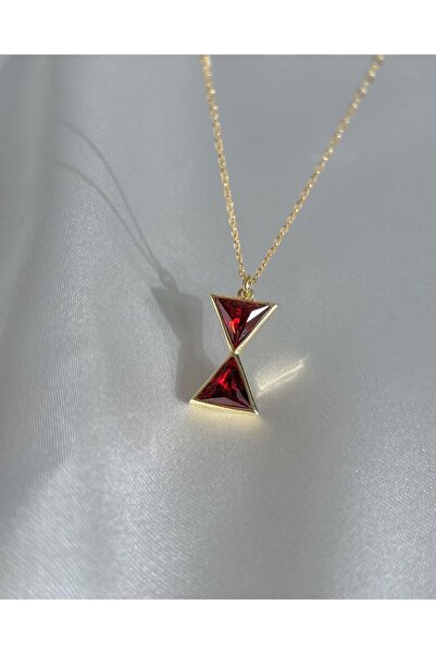 AŞIK ACCESSORIES Black Widow Kum Saati Kolye - 925 Ayar Gümüş