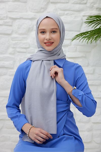 Şalland Organic Cotton Voile Shawl Soft Gray