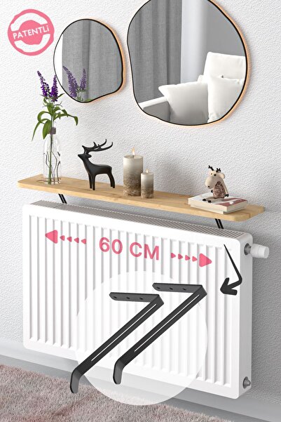 lefty Montajsız Petek Üstü Uçan Raf Dresuar Kalorifer Peteği Rafı Kitaplık 60...