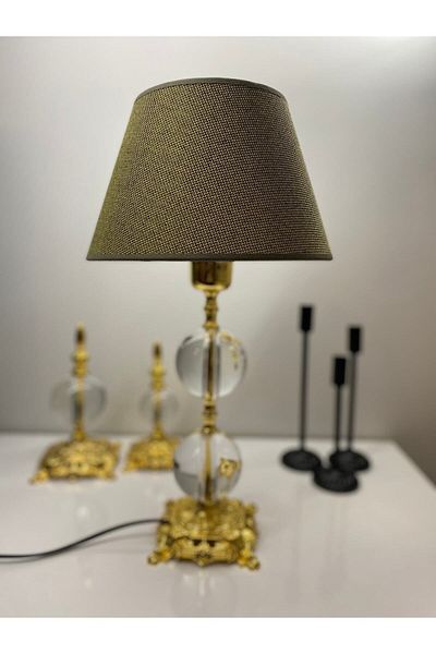 asellus Safderun Series Crystal Glass 2 Ball Lampshade, Table Lamp, Lux Lampshade, Home Gift Lampshade