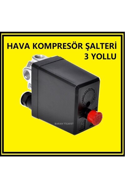 Alfra Kompresör Şalter Otomatiği 3 Yollu 220 Vac Ayarlı Basınç Şalteri N11.138