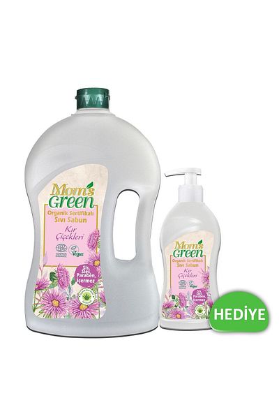 Mom's Green Set of 2 Natural Certified Liquid Soap - Wild Flowers 1500 ml 500 ml Ecocert