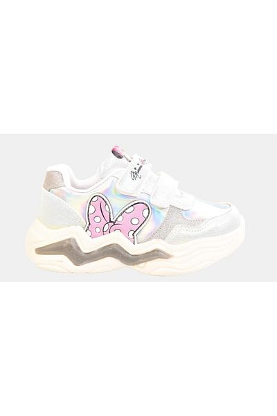 Mickey Mouse Girl's Lighted Silver Sneakers / Ellaboni Minnie Sneakers