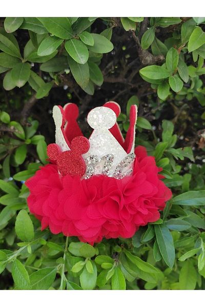 damlakids 1 Year Birthday Crown White-red Mininemouse Detailed