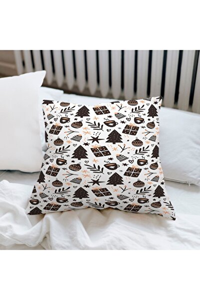 EVSEHOMES Cortina de fundal cu un singur aripă cu model de Anul Nou maro