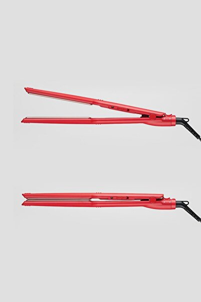 Aprilla Ahs-2033 Red Wide Ceramic Coated Powerful Hair Straightener (40Mm*120Mm)