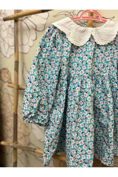 CİLLOPKİDS Brode Collar Patterned Girl's Dress
