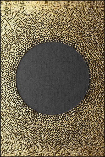 Rugs Modern Halı Μαύρο χαλί με υφαντό σχέδιο με θέμα «Χρυσά Μοτίβα» και πλενό...