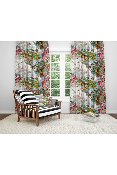 EVSEHOMES Flower Series 6 Kitchen Living Room and Living Room Background Curtain (With Promotional Throw Pillow Gift)