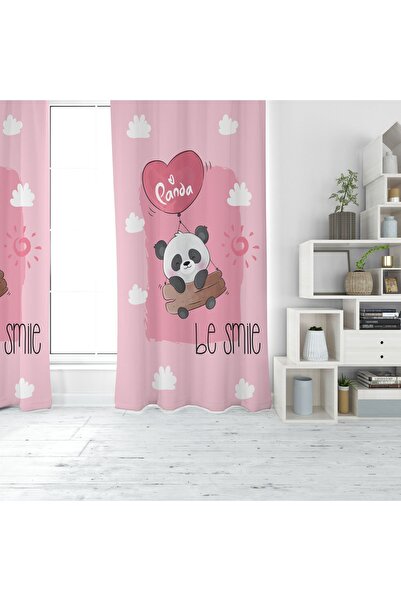 EVSEHOMES CUTE PANDA IMprimare digitală PERDEAUĂ DE FOIȚĂ CU O ARIPI