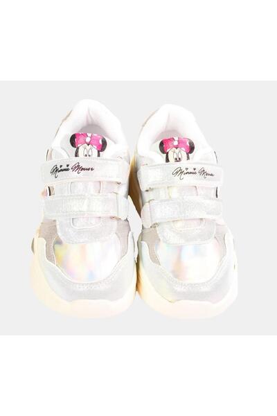 Mickey Mouse Kız Çocuk Işıklı Gümüş Spor Ayakkabı / Ellaboni Minnie Sneaker