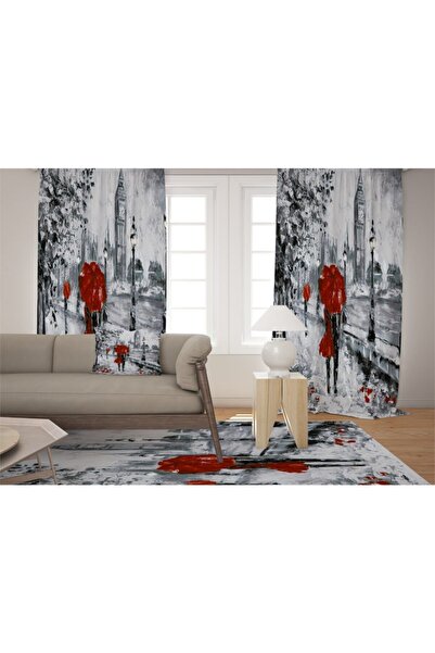 EVSEHOMES Cortina de fundal pentru salon Evsehome cu vopsea în ulei (UN SOLE)