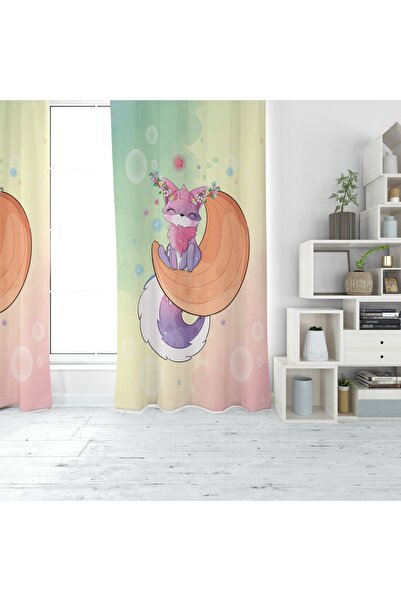 EVSEHOMES CUTE FOX IMprimare digitală PERDEAUĂ DE FOLOSĂ CU O ARIPI