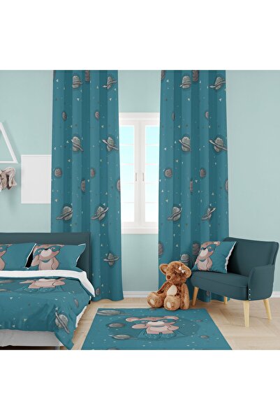 EVSEHOMES SET CAMERĂ BĂIEȚI HERO BEAR (PERDEAU DE FOND - HUSĂ DE PAT ȘI PERNE...