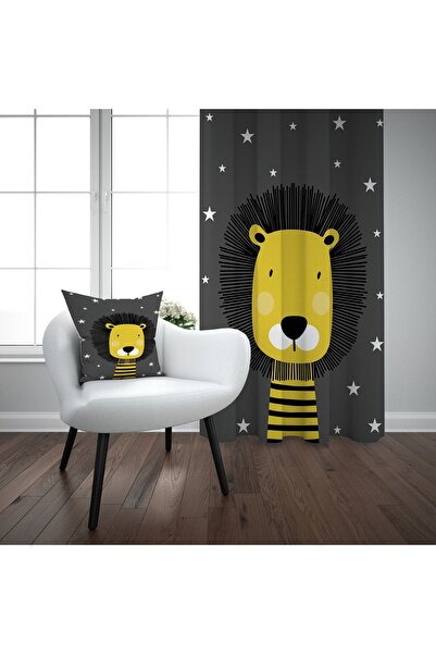 EVSEHOMES Cortina de fundal Starry King Lion pentru camera copiilor cu o sing...