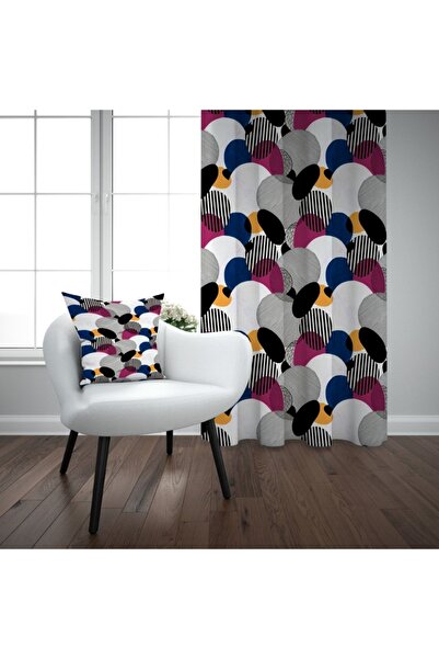 EVSEHOMES Геометричні кола Кухня Вітальня та салон Фон Штори