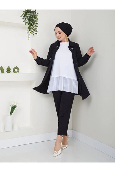 modakayra Lenjerie de corp plisată Hijab pentru femei