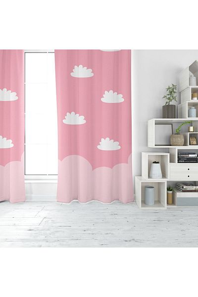 EVSEHOMES Cloud Digital Printing Single Wing Fon Curtain