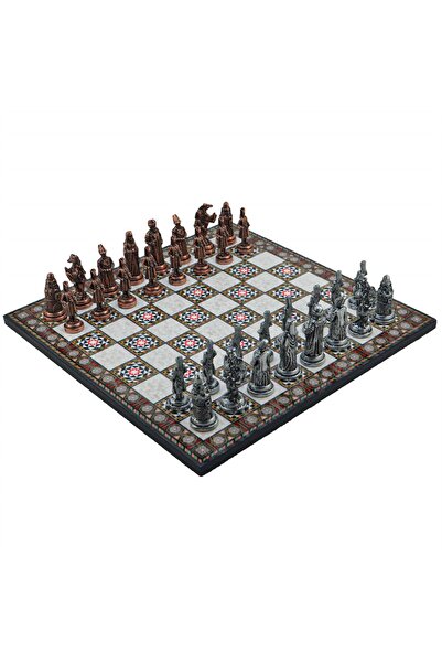Gift Home Gifthome Metal Satranç Takımı/seti; Büyük, Osmanlı, Antik Taş Ve Se...