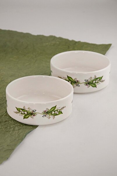 Bursa Porselen Dekor Green Flower 2 Pcs Porcelain Bowl