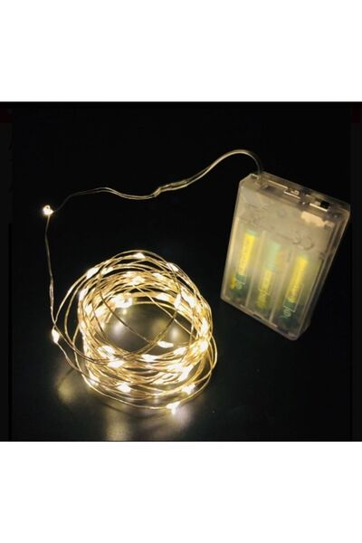 asöy Peri Led Işık 5 Metre Gün Işığı Pilli Dekor Lambası Perde Ledi