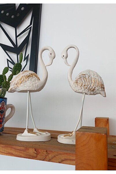 Gloriys Home & Decor 2li Krem Flamingo Biblosu